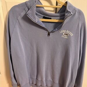 Light Blue Long Beach Island Est 1890 Women's Quarter-Zip Sweatshirt
